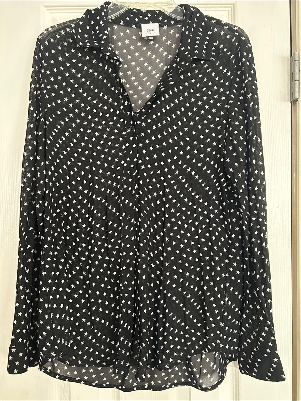 CAbi Black Star Print Button-Front Shirt